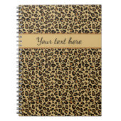 モノグラム名ヒョウ印刷チーズ動物パターン ノートブック (正面)