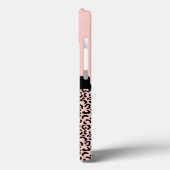 モノグラム名ピンクブラックヒョウ頬プリント Case-Mate iPhoneケース (裏面 / 左)