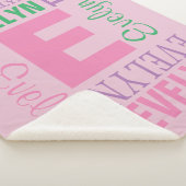 モノグラム名ピンクベビーガールパーソナライズされた シェルパブランケット (3/4)