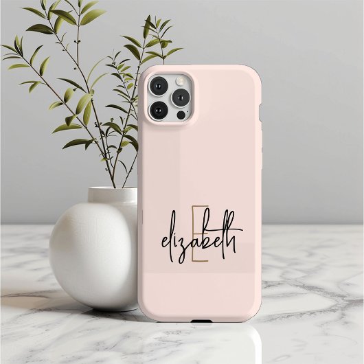 モノグラム名ピンク金ゴールド Case-Mate iPhoneケース