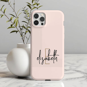 モノグラム名ピンク金ゴールド iPhone 15 PROケース