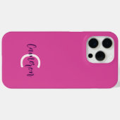 モノグラム名フェミニン無地のPink Case-Mate iPhoneケース (裏面 (横))