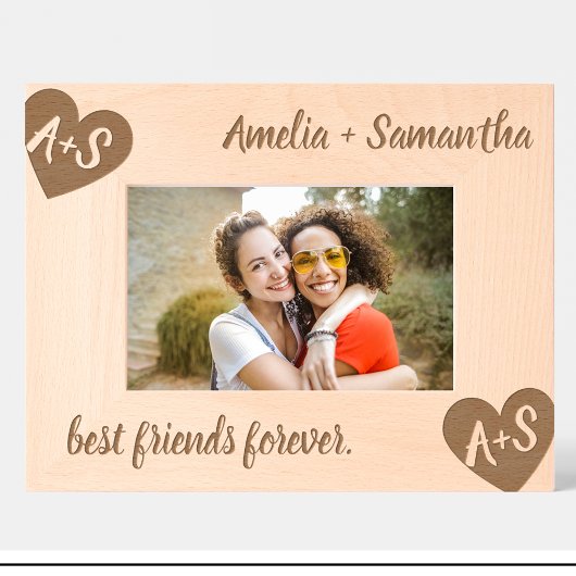 モノグラム名フレンズカスタムウッドフレーム レーザー彫刻フレーム