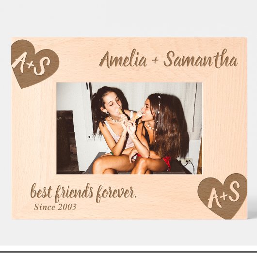 モノグラム名フレンズカスタムウッドフレーム レーザー彫刻フレーム