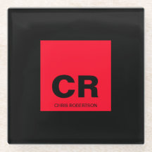 モノグラム名ブラックレッド作成カスタム贈り物