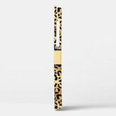 モノグラム名ブラック金ゴールドヒョウ印刷チーズ Case-Mate iPhoneケース (裏面 / 左)