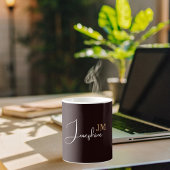 モノグラム名ブラック金ゴールド コーヒーマグカップ