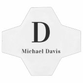 モノグラム名ブラック サッカーボール (フラット)