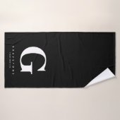 モノグラム名ブラック&ホワイトシック バスタオル (バスタオル)