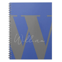 モノグラム名ブルーグレイスタイリッシュモダン