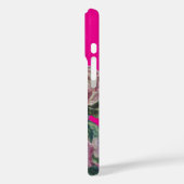 モノグラム名ホットピンクはっきりしたウォーター色フローラ Case-Mate iPhoneケース (裏面 / 左)