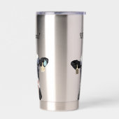 モノグラム名ホルスタイン牛の酪農家畜 保温保冷タンブラー (左面)