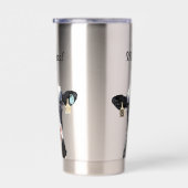 モノグラム名ホルスタイン牛の酪農家畜 保温保冷タンブラー (右面)