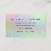 モノグラム名ホログラフィックオパール石名刺 名刺 (裏面)