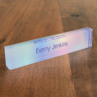 モノグラム名ホログラムスタイル デスクネームプレート