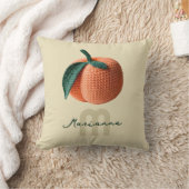 モノグラム名ミニマルクロシェモダンピーチ クッション (ブランケット)