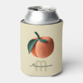 モノグラム名ミニマルクロシェモダンピーチ 缶クーラー (缶正面)