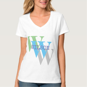 モノグラム名ミニマルトレンディーグレーTシャツ Tシャツ