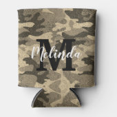 モノグラム名モダンカモフラージュグリッターパーティー 缶クーラー (正面)