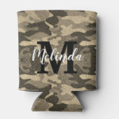 モノグラム名モダンカモフラージュグリッターパーティー 缶クーラー (裏面)