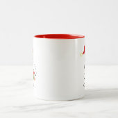 モノグラム名モダンスクリプト文字G休日 ツートーンマグカップ (中央)