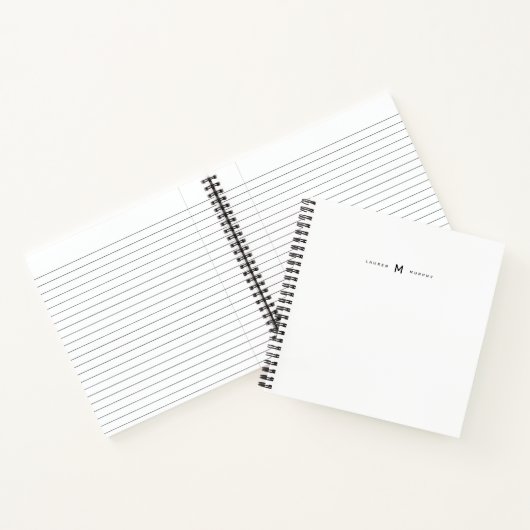 モノグラム名モダンタイポグラフィノート ノートブック (内部)