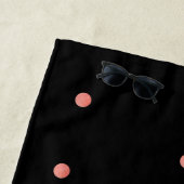 モノグラム名モダンバラ金ゴールドブラック水玉模様 ビーチタオル (インサイチュ)