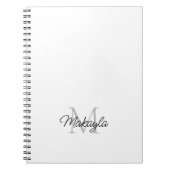 モノグラム名モダンパーソナライズされたノート ノートブック (正面)