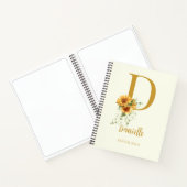 モノグラム名モダンフローラsketchbook ノートブック (内部)