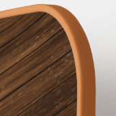 モノグラム名モダン木素朴白かわいい ピックルボールラケット (左詳細)