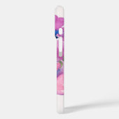 モノグラム名モダン水色ピンクフローラ Case-Mate iPhoneケース (裏面 / 左)