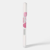 モノグラム名モダン水色ピンクフローラ Case-Mate iPhoneケース (裏面 / 右)