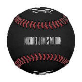 モノグラム名モダン黒 野球ボール (裏面)