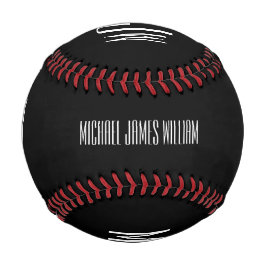 モノグラム名モダン黒 野球ボール