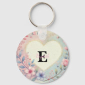 モノグラム名ヴィンテージハートフローラ水色 キーホルダー (裏面)