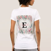 モノグラム名ヴィンテージハートフローラ水色 Tシャツ (裏面)