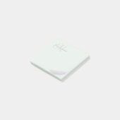 モノグラム名前をカスタムするエンジェルフェザーミントグレイ ポストイット (アングル)