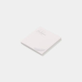 モノグラム名前をカスタムするエンジェルフェザー赤面ピンクグレー ポストイット (アングル)