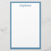 モノグラム名前をカスタムするカラーダスティブルー結婚ズ 便箋 (裏面)