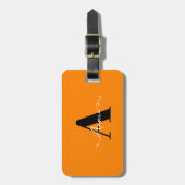 モノグラム名前をカスタムするバレンタインデイギフトオレンジ ラゲッジタグ (正面縦)