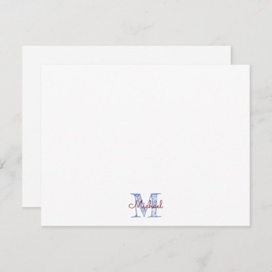 モノグラム名前をカスタムするボーイノートカード ノートカード (正面/裏面)