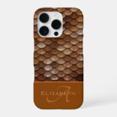 モノグラム名前をカスタムするメタリックマーメイドはかりで測 iPhoneケース (裏面)