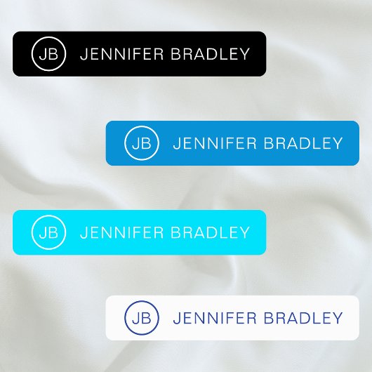 モノグラム名前をカスタムするモダンボーイガール ラベル