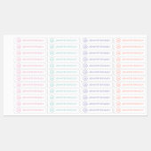 モノグラム名前をカスタムする服ラベルピンクグリーン ラベル (シート)