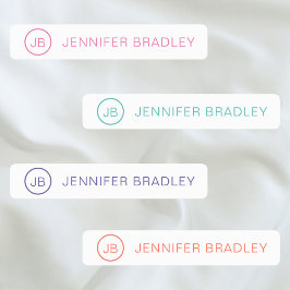 モノグラム名前をカスタムする服ラベルピンクグリーン ラベル