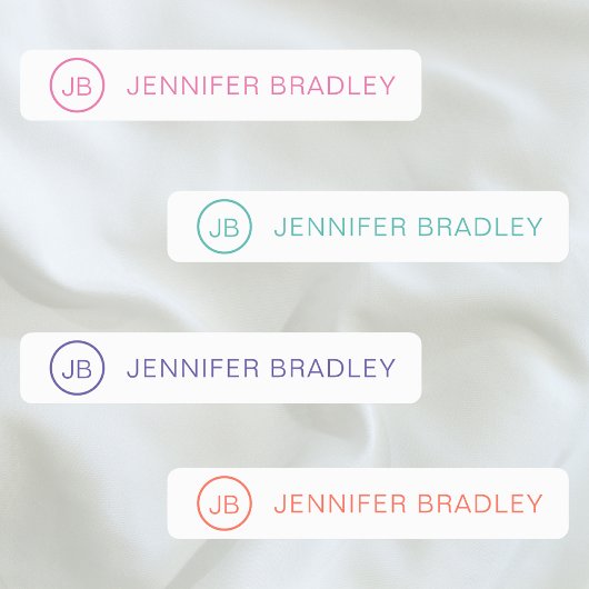 モノグラム名前をカスタムする服ラベルピンクグリーン ラベル