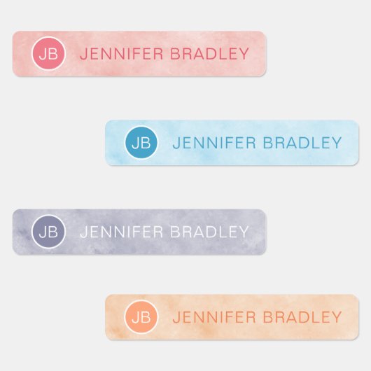 モノグラム名前をカスタムする服ラベルピンクブルー ラベル (グループ)