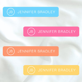モノグラム名前をカスタムする服ラベルブルーピンク ラベル