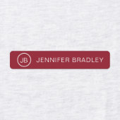 モノグラム名前をカスタムする服ラベルレッドピンクホワイト ラベル (デザイン1)