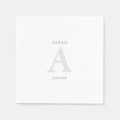 モノグラム名前をカスタムする結婚ズカクテル スタンダードカクテルナプキン (正面)